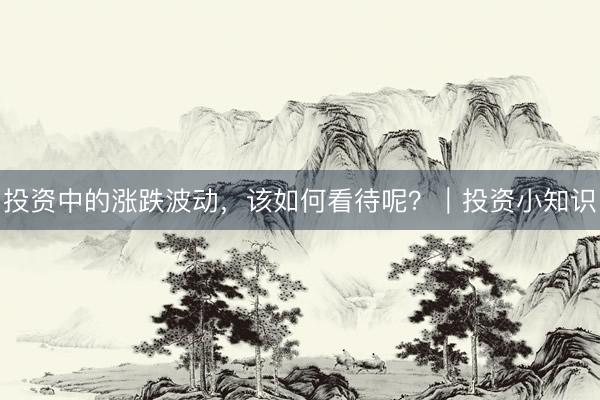 投资中的涨跌波动，该如何看待呢？｜投资小知识