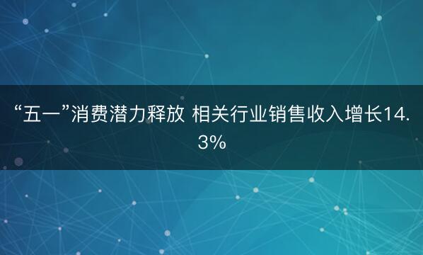“五一”消费潜力释放 相关行业销售收入增长14.3%