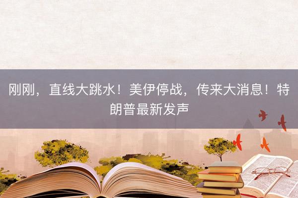 刚刚，直线大跳水！美伊停战，传来大消息！特朗普最新发声