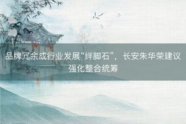 品牌冗余成行业发展“绊脚石”，长安朱华荣建议强化整合统筹