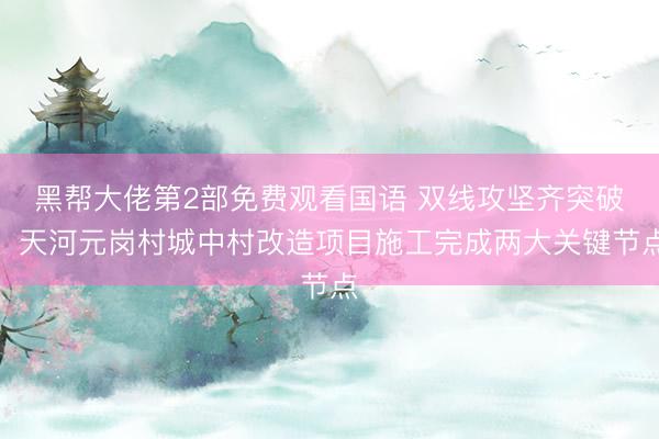 黑帮大佬第2部免费观看国语 双线攻坚齐突破！天河元岗村城中村改造项目施工完成两大关键节点