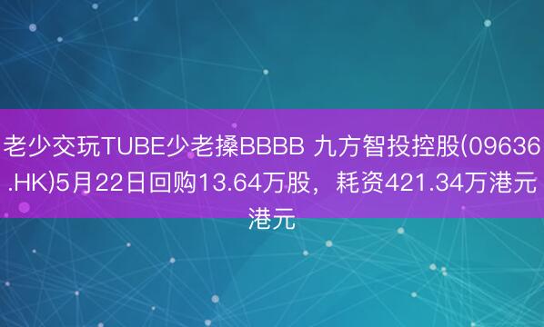 老少交玩TUBE少老搡BBBB 九方智投控股(09636.HK)5月22日回购13.64万股，耗资421.34万港元