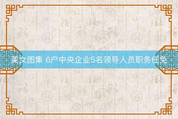 美女图集 6户中央企业5名领导人员职务任免