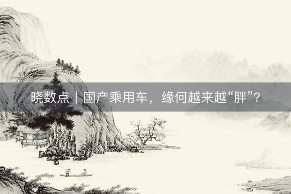 晓数点｜国产乘用车，缘何越来越“胖”？