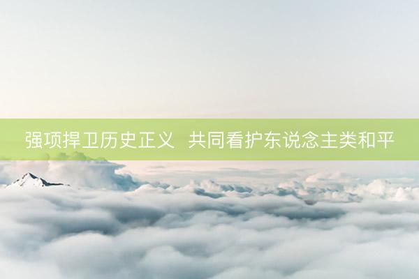 强项捍卫历史正义 共同看护东说念主类和平