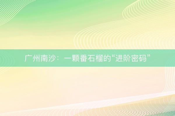 广州南沙：一颗番石榴的“进阶密码”