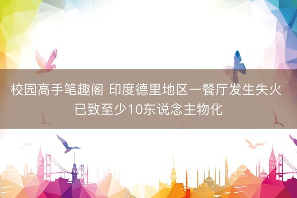 校园高手笔趣阁 印度德里地区一餐厅发生失火 已致至少10东说念主物化