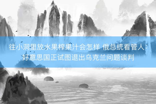 往小洞里放水果榨果汁会怎样 俄总统看管人：好意思国正试图退出乌克兰问题谈判