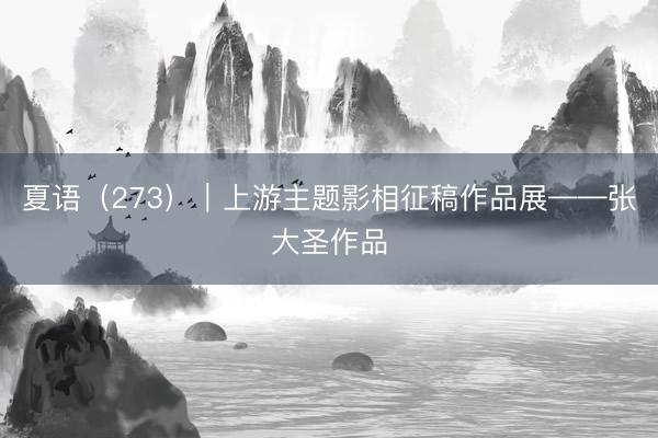 夏语（273）｜上游主题影相征稿作品展——张大圣作品