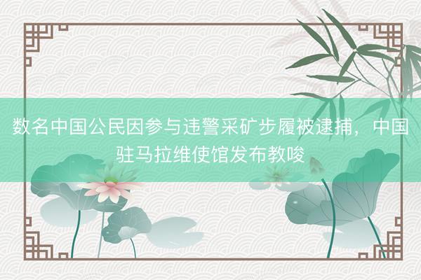 数名中国公民因参与违警采矿步履被逮捕，中国驻马拉维使馆发布教唆